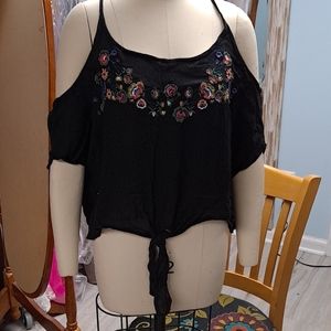 Embroidered crop top